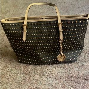 Michael kors jet set studded travel tote